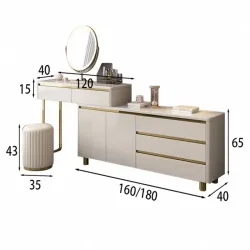 Elegant dressing table, strong wood, suitable for every style