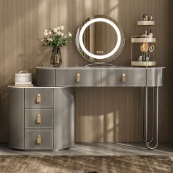 High-end solid wood dressing table with foldable bedside