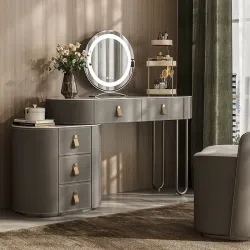 High-end solid wood dressing table with foldable bedside