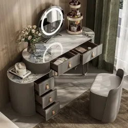 High-end solid wood dressing table with foldable bedside
