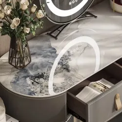 High-end solid wood dressing table with foldable bedside