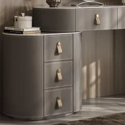 High-end solid wood dressing table with foldable bedside