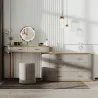 Luxury dressing table with built-in stone cabinet, solid wood dressing table for bedroom