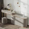 Luxury dressing table with built-in stone cabinet, solid wood dressing table for bedroom