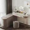 Luxury dressing table with built-in stone cabinet, solid wood dressing table for bedroom
