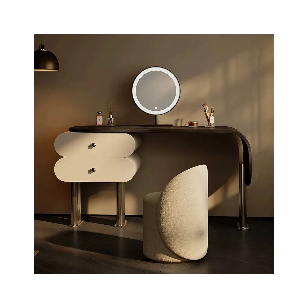 Luxury dressing table with built-in stone cabinet