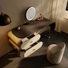 Luxury dressing table with built-in stone cabinet