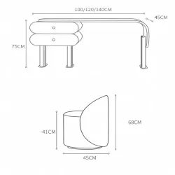 Luxury dressing table with built-in stone cabinet