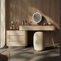 Corner dressing table combines the design of a high-end luxury bedroom dressing table