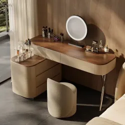 Corner dressing table combines the design of a high-end luxury bedroom dressing table