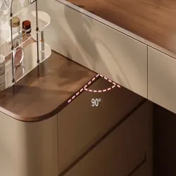 Corner dressing table combines the design of a high-end luxury bedroom dressing table