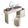 Dressing table upholstered in leather