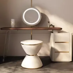 Luxury wooden dressing table Complete set + mirror + stool