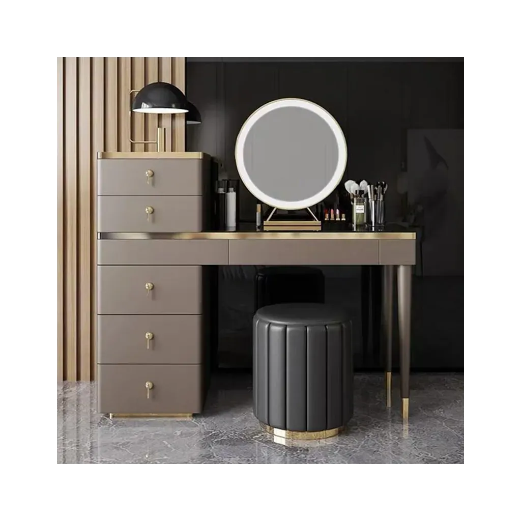 Dressing Table: โต๊ะเครื่องแป้ง 6 ลิ้นชัก มีช่องใส่เครื่องประดับ