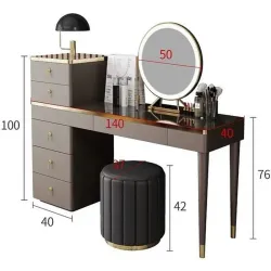 Dressing Table: โต๊ะเครื่องแป้ง 6 ลิ้นชัก มีช่องใส่เครื่องประดับ