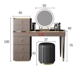 Dressing Table: โต๊ะเครื่องแป้ง 6 ลิ้นชัก มีช่องใส่เครื่องประดับ