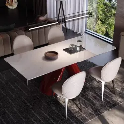 Natural marble dining table rectangular