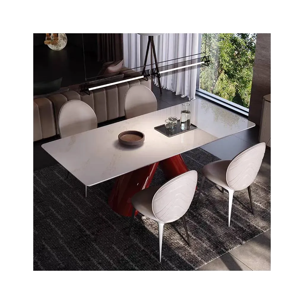 Natural marble dining table rectangular