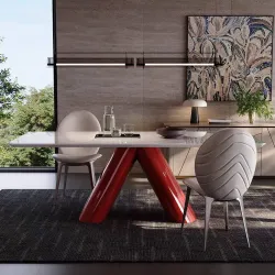 Natural marble dining table rectangular