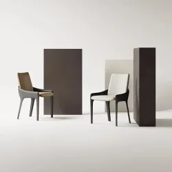 Minimalist chairs in Nordic style with Italian leather