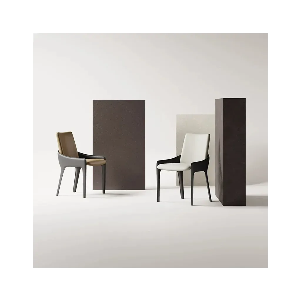Minimalist chairs in Nordic style with Italian leather