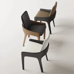 Minimalist chairs in Nordic style with Italian leather