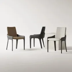Minimalist chairs in Nordic style with Italian leather