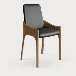 Minimalist chairs in Nordic style with Italian leather