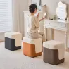 LuxeWood Leather Stool