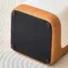 LuxeWood Leather Stool