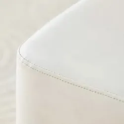 LuxeWood Leather Stool