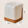 LuxeWood Leather Stool