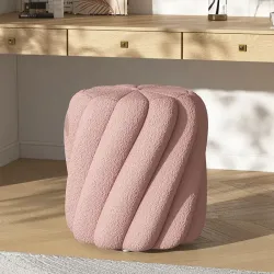 Sheep Leather Round Ottoman