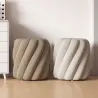 Sheep Leather Round Ottoman