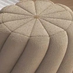 Sheep Leather Round Ottoman