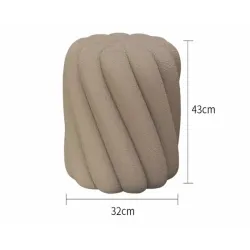 Sheep Leather Round Ottoman