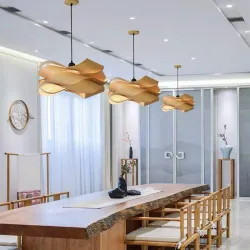 Minimalist Veneer Wood Chandelier