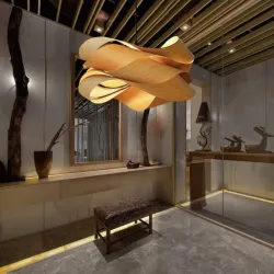Minimalist Veneer Wood Chandelier