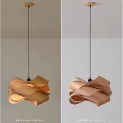 Minimalist Veneer Wood Chandelier