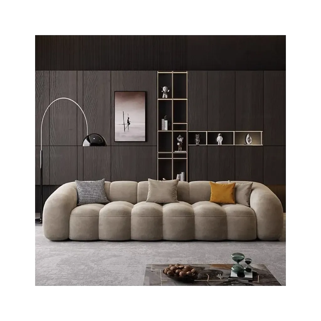 Retro Italian Minimalist Fabric Sofa