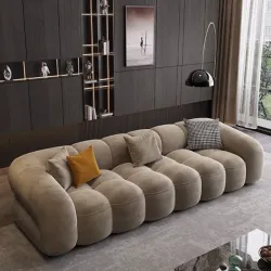 Retro Italian Minimalist Fabric Sofa