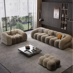 Retro Italian Minimalist Fabric Sofa