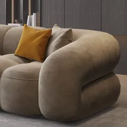 Retro Italian Minimalist Fabric Sofa