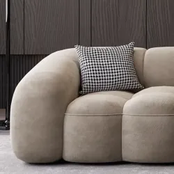 Retro Italian Minimalist Fabric Sofa