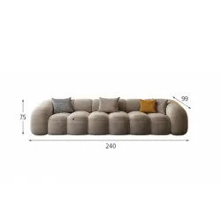 Retro Italian Minimalist Fabric Sofa