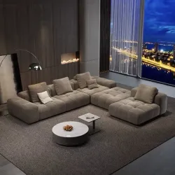 Italian Minimalist Straight Sofa