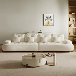 Marshmallow Velvet Curved Sofa