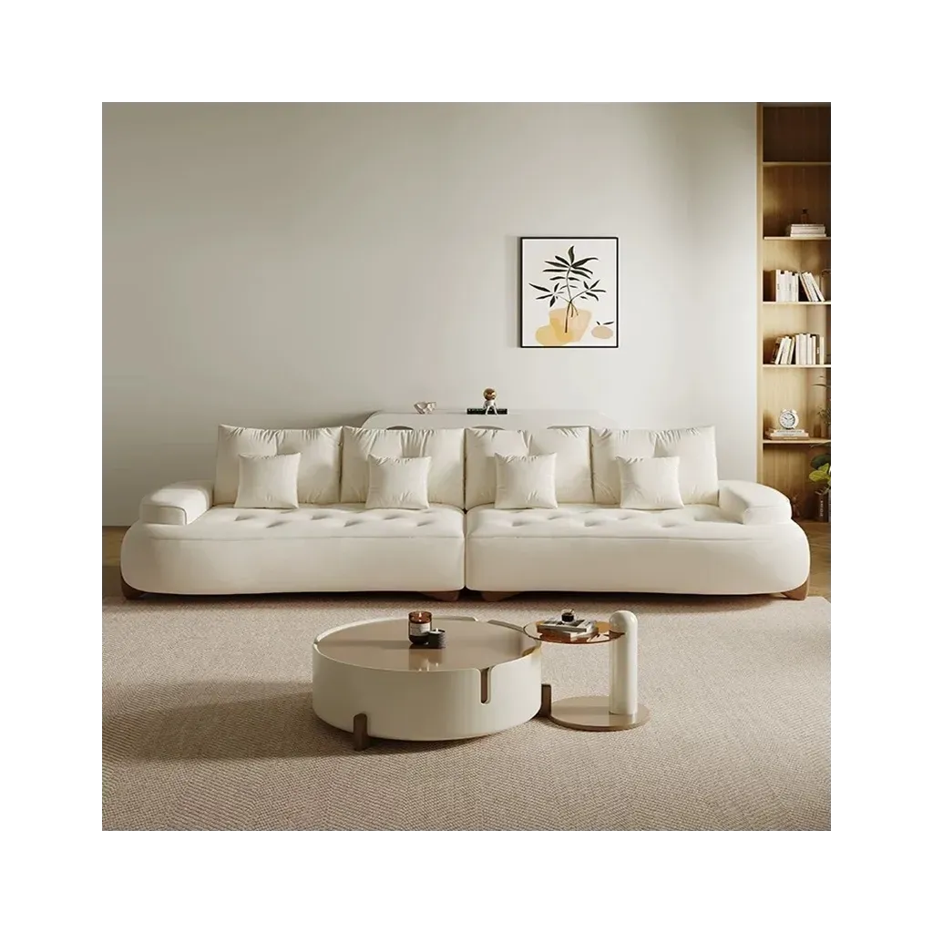 Marshmallow Velvet Curved Sofa