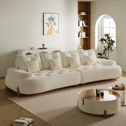 Marshmallow Velvet Curved Sofa