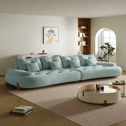 Marshmallow Velvet Curved Sofa